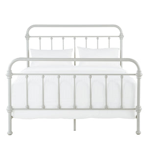 Homelegance Laroche Iron Bed Frame with Curved Silhouette for Modern Bedroom Styling E411BQ-1SVB(SPK)