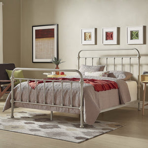 Laroche Iron Bed Frame with Curved Silhouette for Modern Bedroom Styling