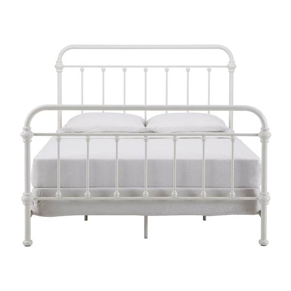 Homelegance Laroche Antique White Iron Bed Elegant Curved Metal Frame for Any Bedroom E411BQ-1W(SPK)