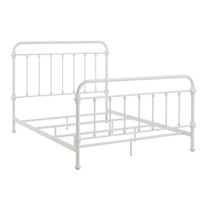 Laroche Antique White Iron Bed Elegant Curved Metal Frame for Any Bedroom