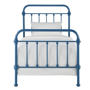 Homelegance Laroche Iron Bed Curved Metal Frame Contemporary Bedroom Statement Piece E411BT-1BST(SPK)