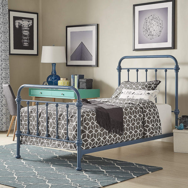 Laroche Iron Bed Curved Metal Frame Contemporary Bedroom Statement Piece