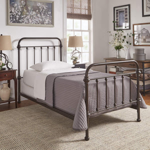 Laroche Iron Bed Frame Elegant Curved Metal Design for Modern Bedrooms