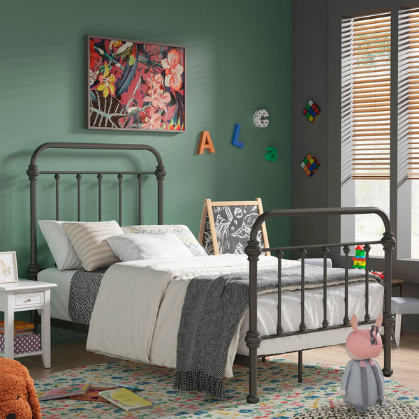 Laroche Iron Bed with Curved Headboard for Elegant Modern Bedrooms