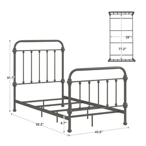 Laroche Iron Bed with Curved Headboard for Elegant Modern Bedrooms