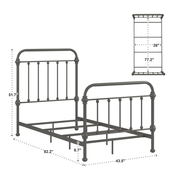Laroche Iron Bed with Curved Headboard for Elegant Modern Bedrooms
