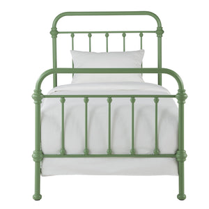 Homelegance Laroche Iron Bed Curved Silhouette Powder Coat Green Finish Bedroom E411BT-1MDG(SPK)