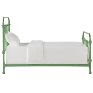 Laroche Iron Bed Curved Silhouette Powder Coat Green Finish Bedroom
