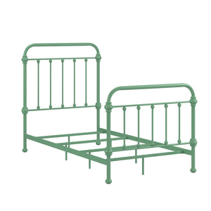 Laroche Iron Bed Curved Silhouette Powder Coat Green Finish Bedroom