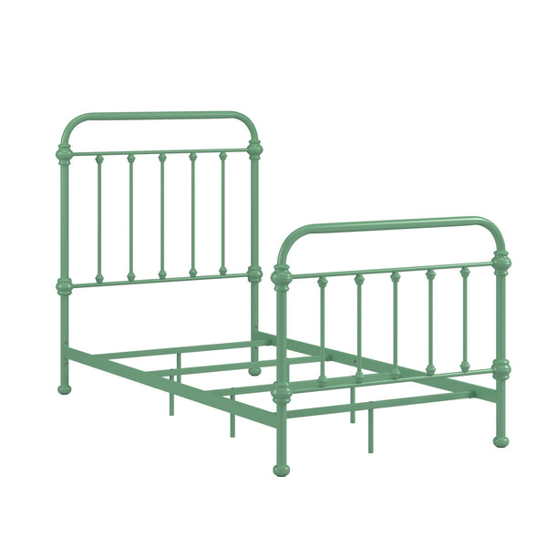 Laroche Iron Bed Curved Silhouette Powder Coat Green Finish Bedroom