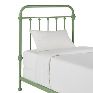 Laroche Iron Bed Curved Silhouette Powder Coat Green Finish Bedroom