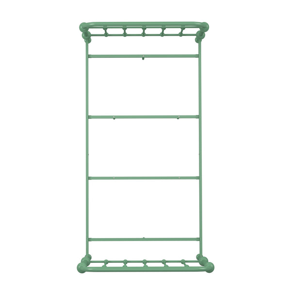 Laroche Iron Bed Curved Silhouette Powder Coat Green Finish Bedroom
