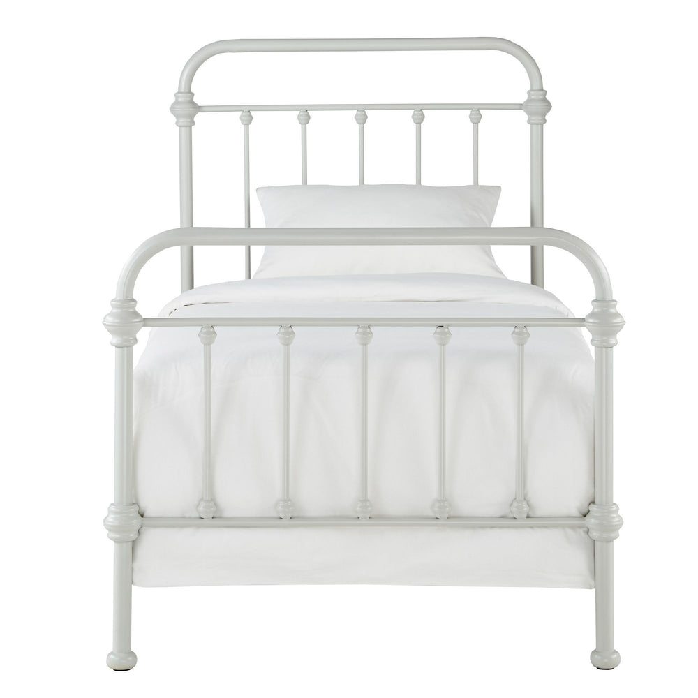Homelegance Laroche Silver Iron Bed Curved Metal Frame for Modern Bedroom Elegance E411BT-1SVB(SPK)