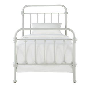 Homelegance Laroche Silver Iron Bed Curved Metal Frame for Modern Bedroom Elegance E411BT-1SVB(SPK)
