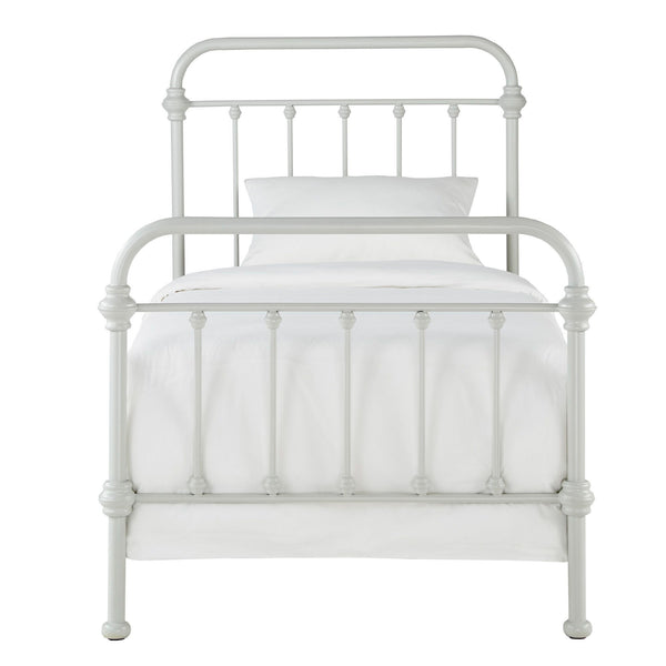Homelegance Laroche Silver Iron Bed Curved Metal Frame for Modern Bedroom Elegance E411BT-1SVB(SPK)