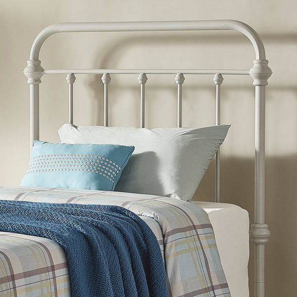 Laroche Silver Iron Bed Curved Metal Frame for Modern Bedroom Elegance