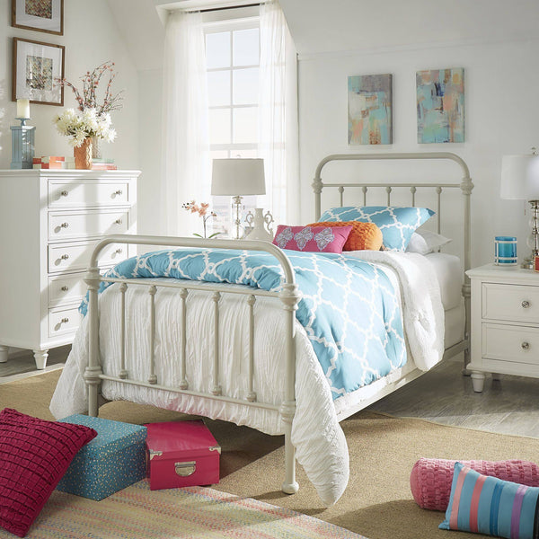 Laroche Silver Iron Bed Curved Metal Frame for Modern Bedroom Elegance