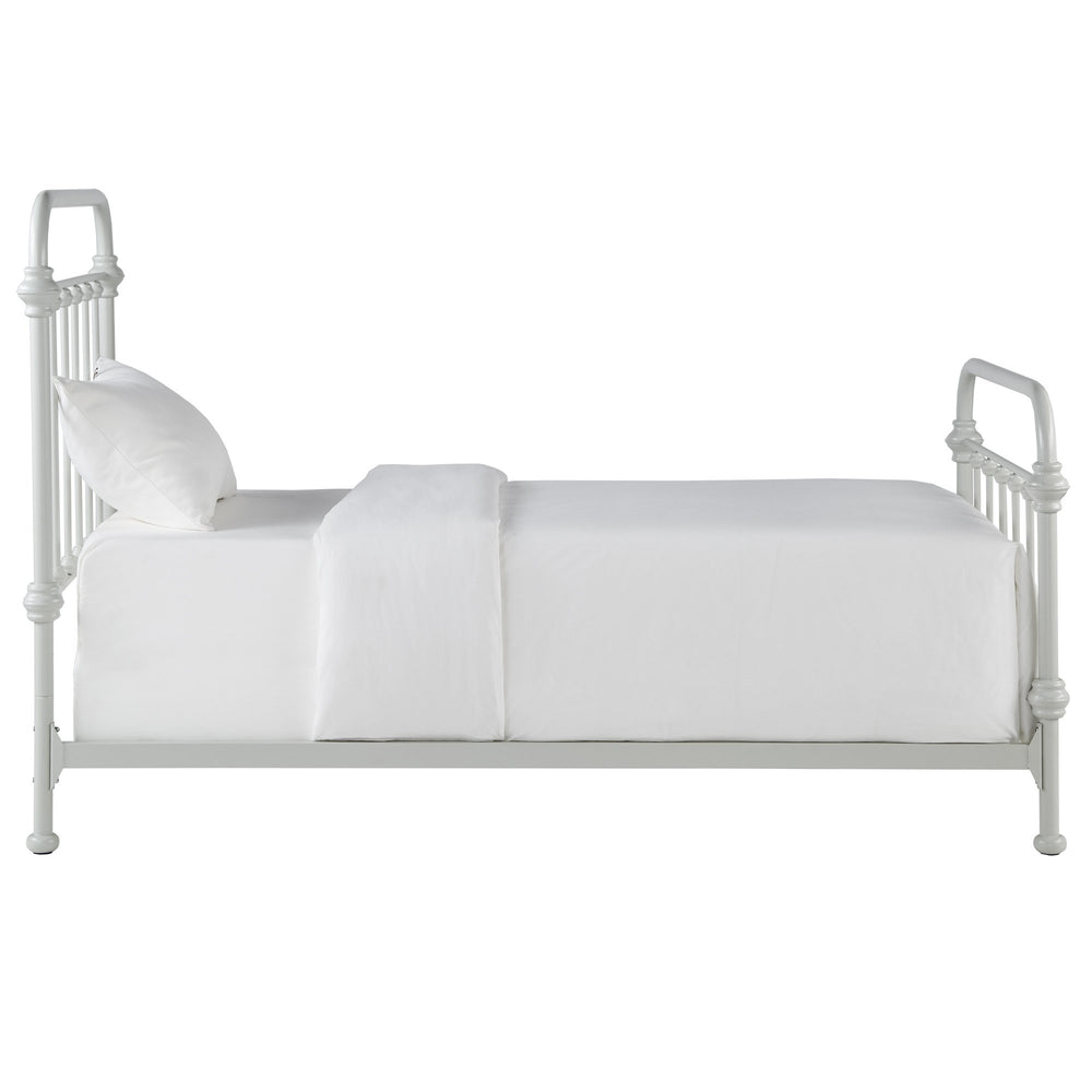 Homelegance Laroche Silver Iron Bed Curved Metal Frame for Modern Bedroom Elegance E411BT-1SVB(SPK)