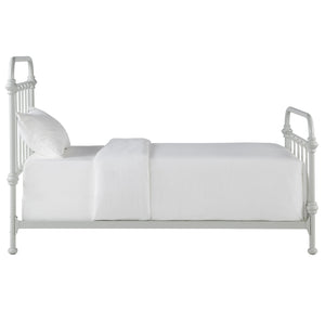Laroche Silver Iron Bed Curved Metal Frame for Modern Bedroom Elegance
