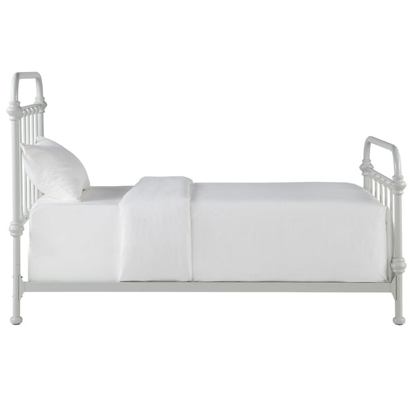 Laroche Silver Iron Bed Curved Metal Frame for Modern Bedroom Elegance