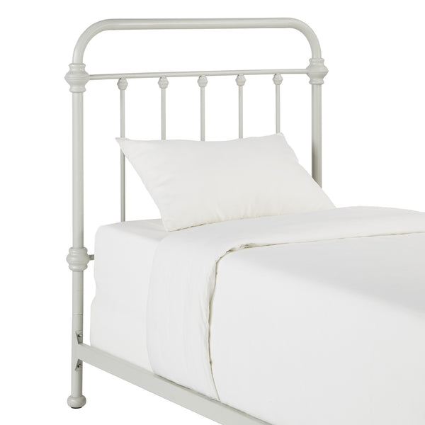 Laroche Silver Iron Bed Curved Metal Frame for Modern Bedroom Elegance