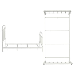 Laroche White Iron Bed Frame with Curved Headboard for Elegant Bedrooms