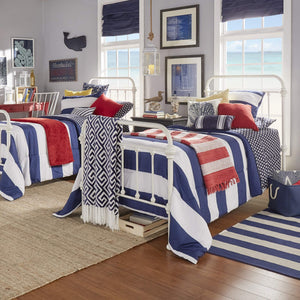 Laroche White Iron Bed Frame with Curved Headboard for Elegant Bedrooms