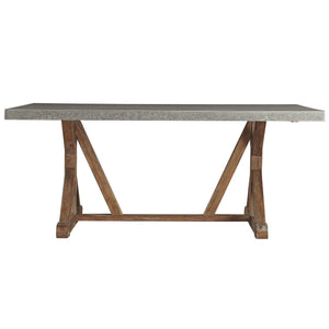 Homelegance Warner Concrete Veneer Dining Table with Carbonized Pine Trestle Base E429D-CC