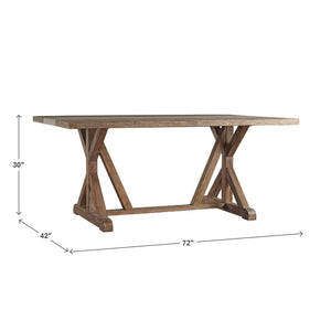 Warner Concrete Veneer Trestle Dining Table with Carbonized Pine Base