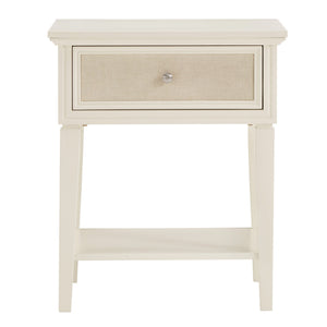 Homelegance Erro White Poplar Nightstand with Soft Close Drawer and Open Shelf E439WH-4(N1)