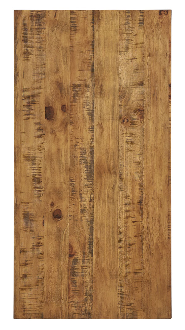 Pisits Pine Veneer Coffee Table with Metal Frame and Lower Shelf for Living Rooms