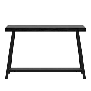 Pisits Veneer Top Sofa Console Table with Metal Base and Open Storage Shelf
