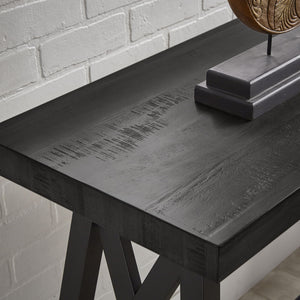 Pisits Veneer Top Sofa Console Table with Metal Base and Open Storage Shelf