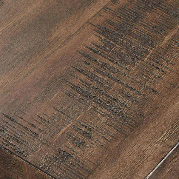 Pisits Pine Veneer Coffee Table with Metal Frame and Lower Shelf for Living Rooms