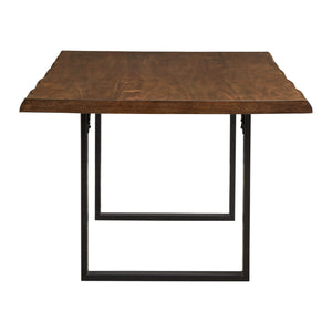 Rosemond Live Edge Acacia Veneer Dining Table Seats 8 Metal Sled Base