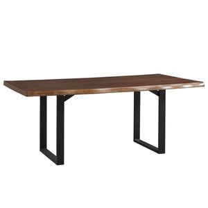 Rosemond Live Edge Acacia Veneer Dining Table Seats 8 Metal Sled Base