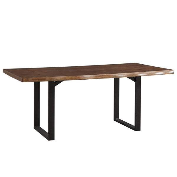 Rosemond Live Edge Acacia Veneer Dining Table Seats 8 Metal Sled Base
