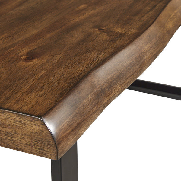 Rosemond Live Edge Acacia Veneer Dining Table Seats 8 Metal Sled Base