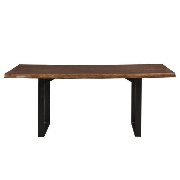 Rosemond Live Edge Acacia Veneer Dining Table Seats 8 Metal Sled Base