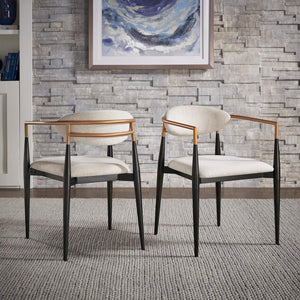 Yuma Barrel Back Dining Chair Set with Foam Cushion and Sturdy Metal Frame