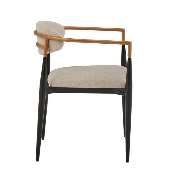 Yuma Barrel Back Dining Chair Set with Foam Cushion and Sturdy Metal Frame