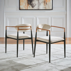Yuma Barrel Back Dining Chair Set with Foam Cushion and Sturdy Metal Frame