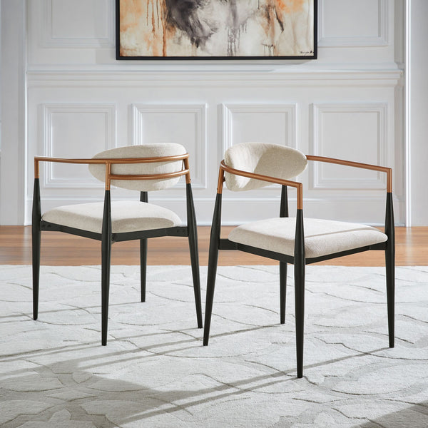 Yuma Barrel Back Dining Chair Set with Foam Cushion and Sturdy Metal Frame