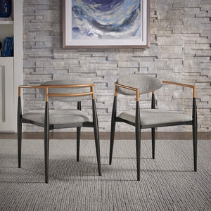 Yuma Barrel Back Dining Chair Set with Foam Cushion and Sturdy Metal Frame