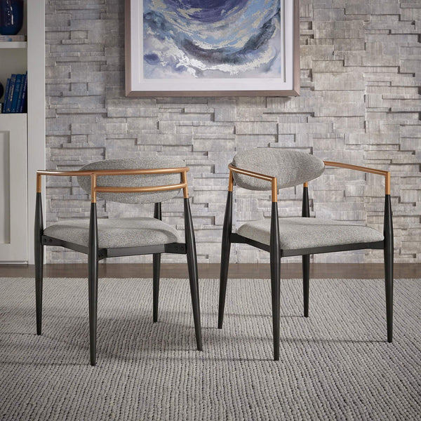Yuma Barrel Back Dining Chair Set with Foam Cushion and Sturdy Metal Frame