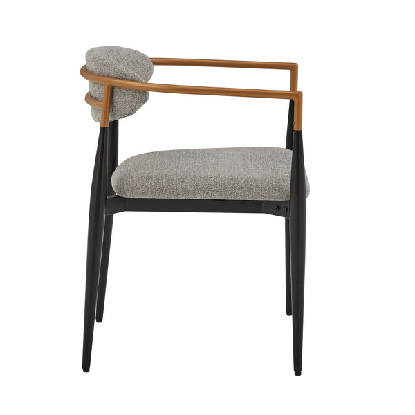 Yuma Barrel Back Dining Chair Set with Foam Cushion and Sturdy Metal Frame