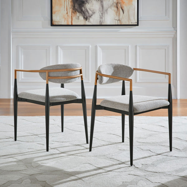 Yuma Barrel Back Dining Chair Set with Foam Cushion and Sturdy Metal Frame
