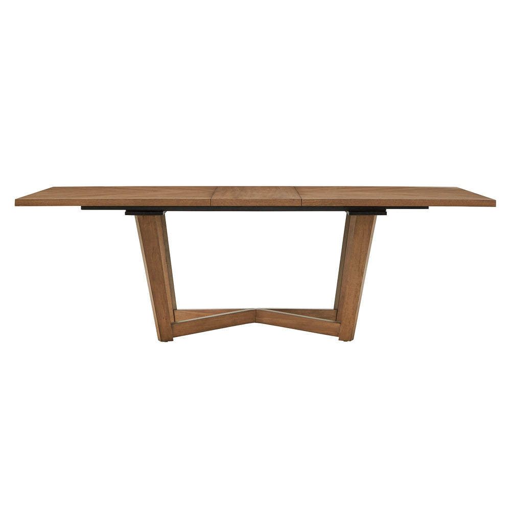 Homelegance Walnut Ash Veneer Extendable Dining Table with Geometric X Base E554WN-96