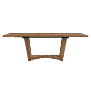 Homelegance Walnut Ash Veneer Extendable Dining Table with Geometric X Base E554WN-96