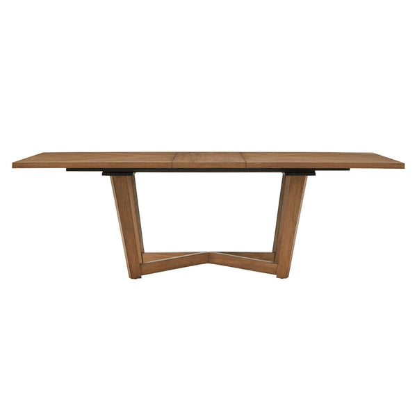 Homelegance Walnut Ash Veneer Extendable Dining Table with Geometric X Base E554WN-96